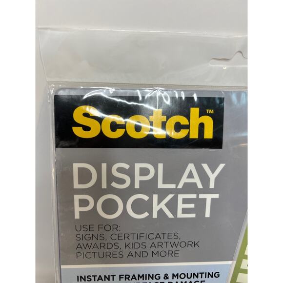 Scotch Display Pocket Removable Interlocking Fasteners Plastic 8-1/2 x 11 Clear - Picture 2 of 7